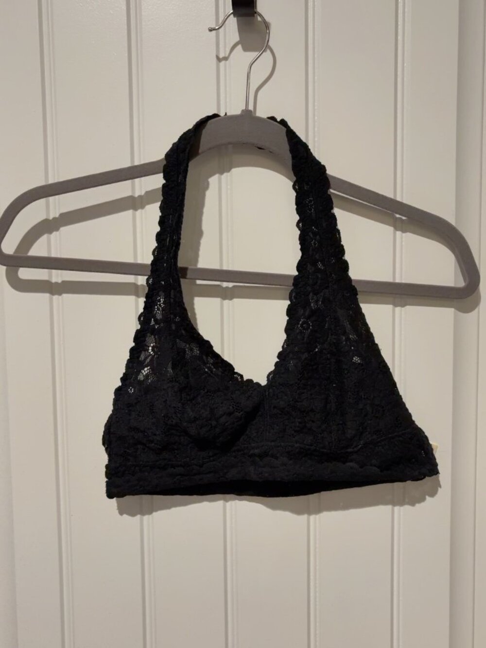 Aerie Black Lace Halter Bralette Size S/P
